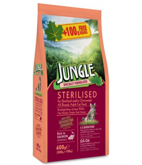 Jungle Sterilised Somonlu 1.5 kg Kedi Maması kullananlar yorumlar